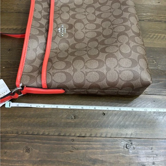 Coach Signature File Crossbody Bag with Bright Orange Trim - Picture 11 of 12